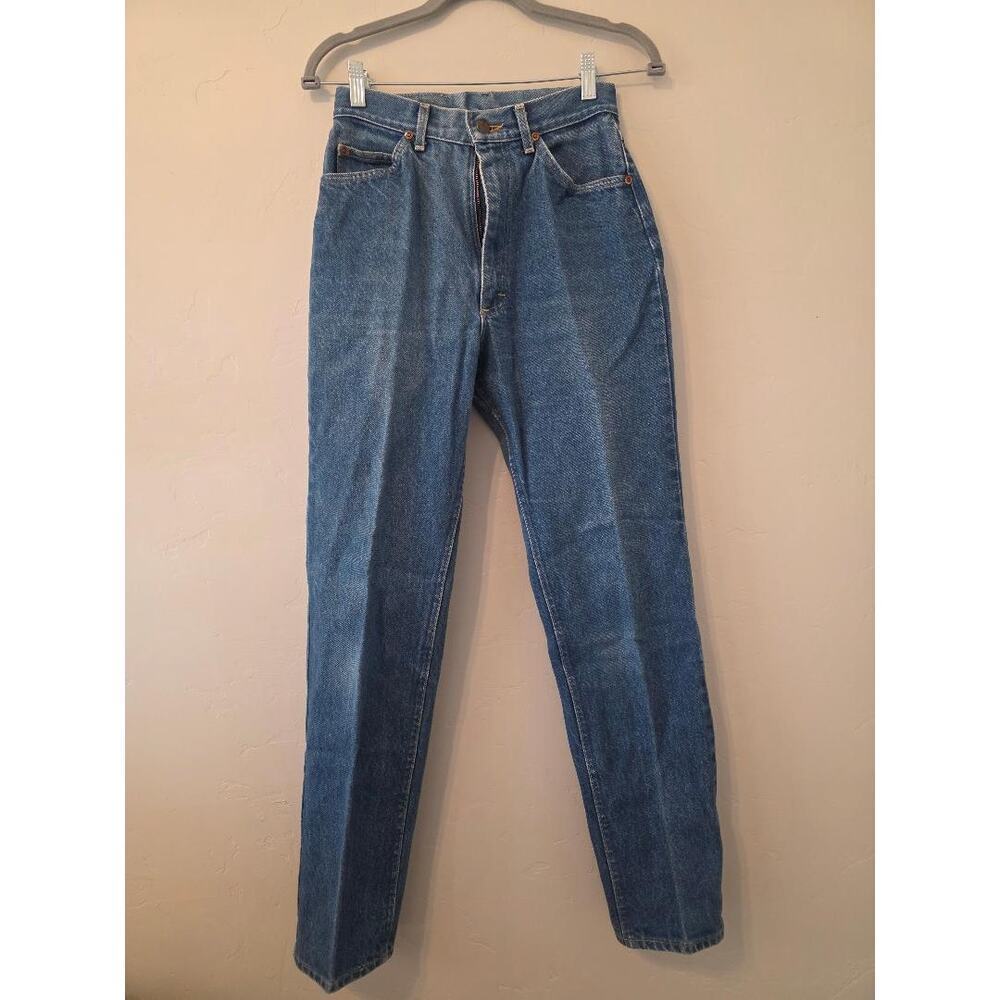 Vintage Lee USA Made High Waisted Mom Jeans Size 10 Medium Wash Tapered Leg